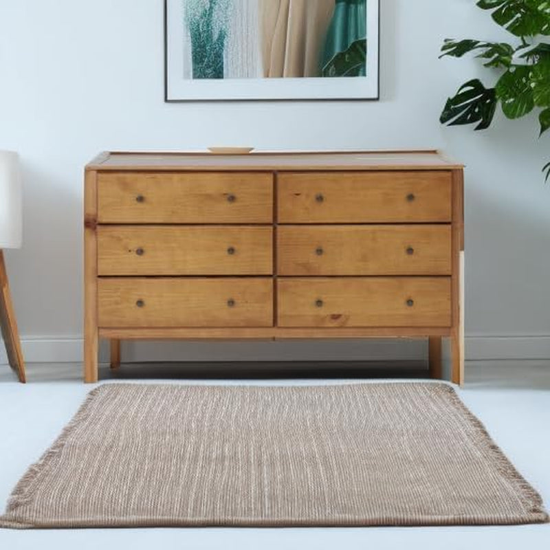 Shaker Style 6 Drawer Dresser With Solid Walnut Finish