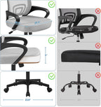 Grey Ergonomic Mesh Office Chair With Lumbar Support