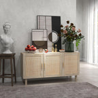 Sideboard Cabinet With Rattan Doors And Adjustable Shelves