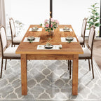 70.87 Inch Wood Dining Table Farmhouse Thickened Legs