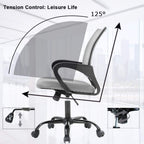 Ergonomic Grey Office Chair With Lumbar Support