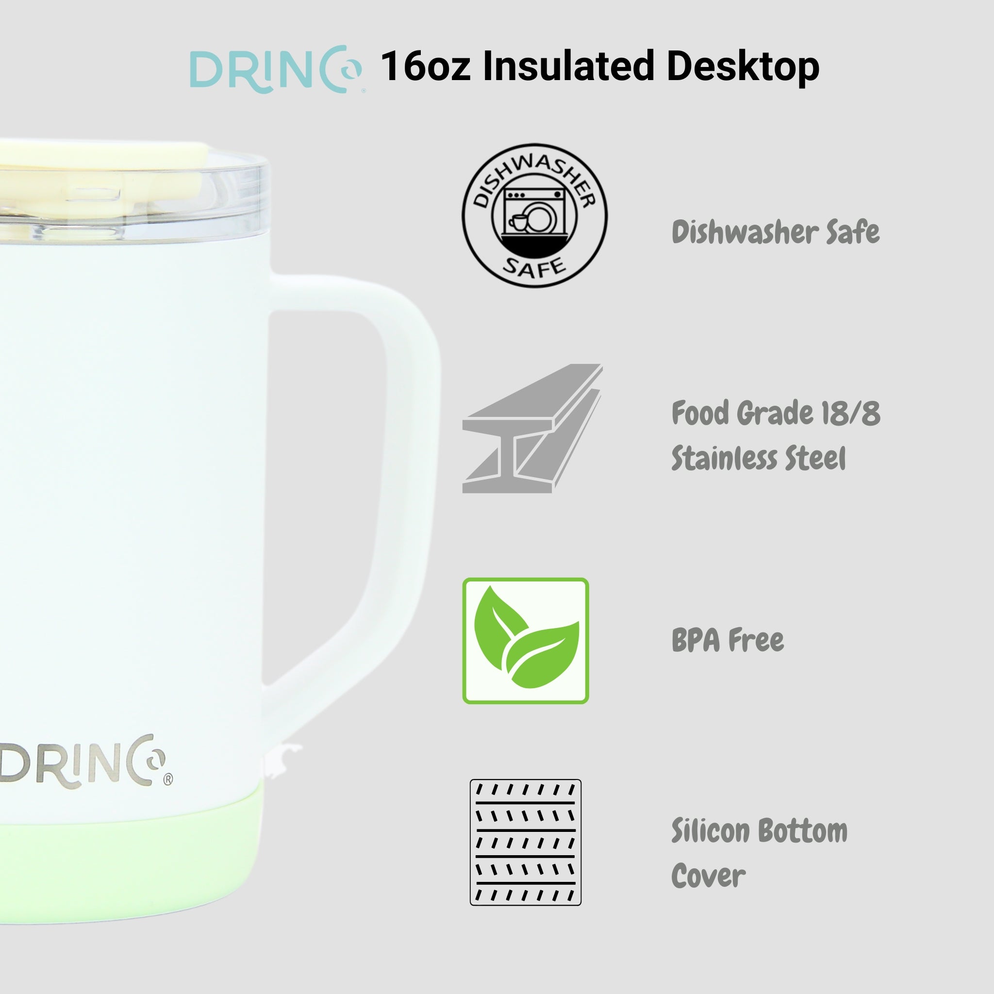 DRINCO® 16 oz Coffee Mug Vacuum Insulated Camping Mug Double Wall