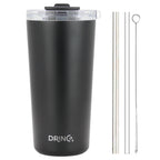 DRINCO® Seattle 20oz Insulated Tumbler Spill Proof Lid w/straw-Black