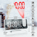 FM Radio LED Projector Alarm Clock with Temperature & Humidity Display