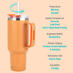 Drinco 40oz BugSur Tumbler with Handle (Cantaloupe)