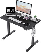 40x24 Inch Electric Standing Desk With Memory Presets Black