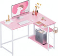 43-Inch L-Shaped Computer Desk With Reversible Shelves