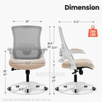 Beige Mesh Office Chair With Adjustable Height And Ergonomic Design