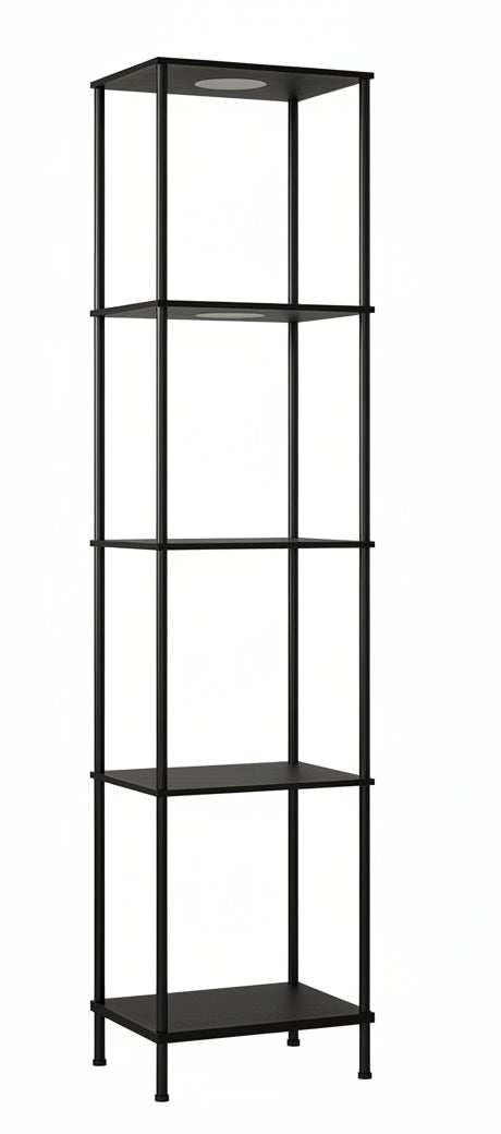 Display Shelf Floor Lamp With RGBW Lights — Black Finish