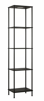 Display Shelf Floor Lamp With RGBW Lights — Black Finish