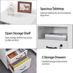 White Vertical File Cabinet With Locking Top Drawer