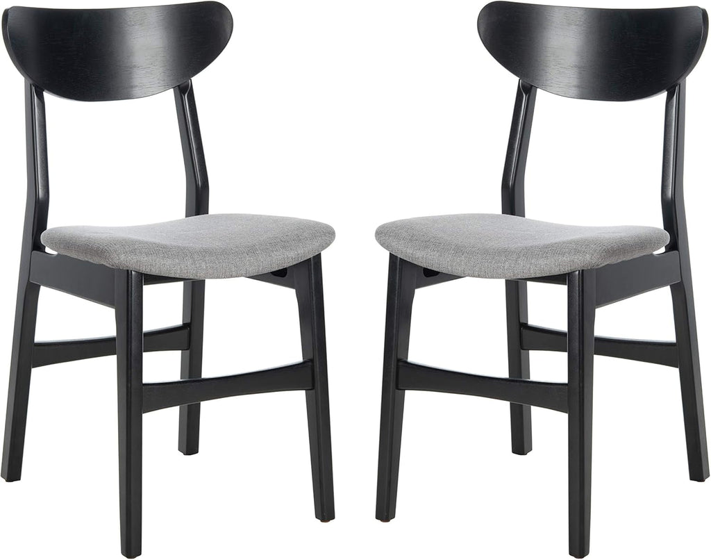 Home Lucca Retro Black And Grey Cushion Dining Chair Set 2