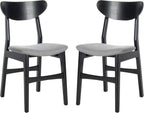 Home Lucca Retro Black And Grey Cushion Dining Chair Set 2