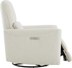 Power Recliner Chair With Linen Upholstery Lumbar Support