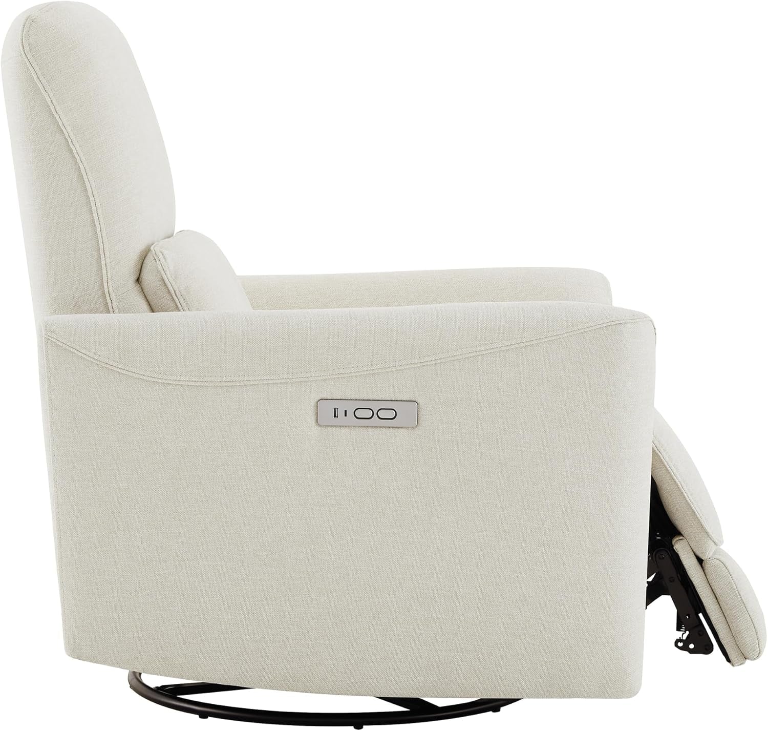 Power Recliner Chair With Linen Upholstery Lumbar Support