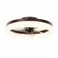 Brown Flush Mount Bladeless Fan Light With Dimmable LED