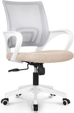 Ergonomic Beige Office Chair With Adjustable Lumbar Support