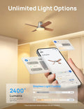 Smart Ceiling Fan 44 Inch Silver With Dimmable LED Light