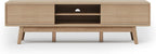 59 Inch Mid Century Modern TV Console Fluted Doors