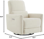 Power Recliner Chair With Linen Upholstery Lumbar Support