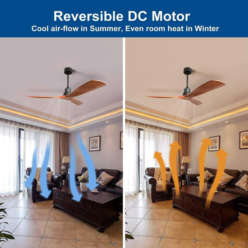 52 Inch Low Profile Ceiling Fan With Remote Indoor Outdoor