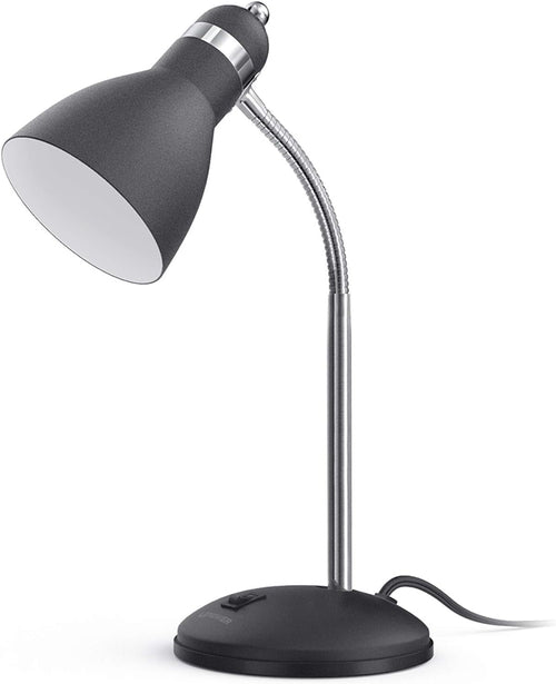 Matte Black Desk Lamp With Flexible Goose Neck Light