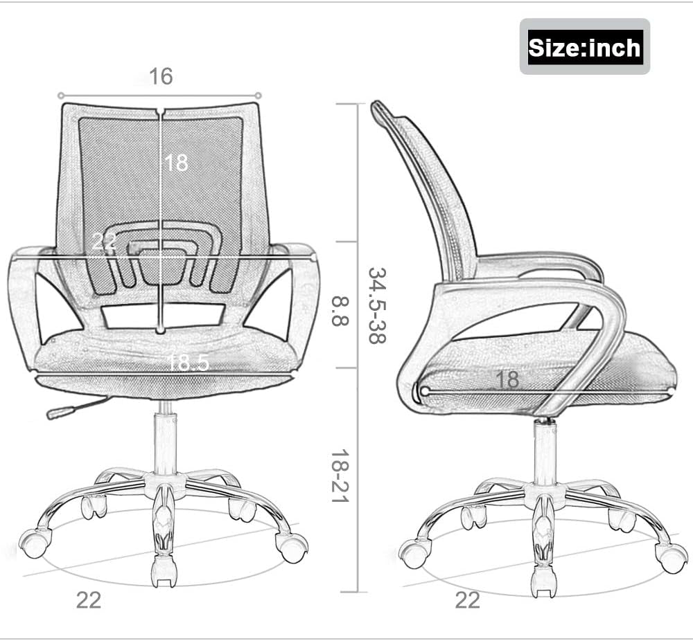 Ergonomic Grey Office Chair With Lumbar Support