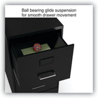 Soho Two Drawer Vertical Letter File Cabinet Black With Key Lock 14 x