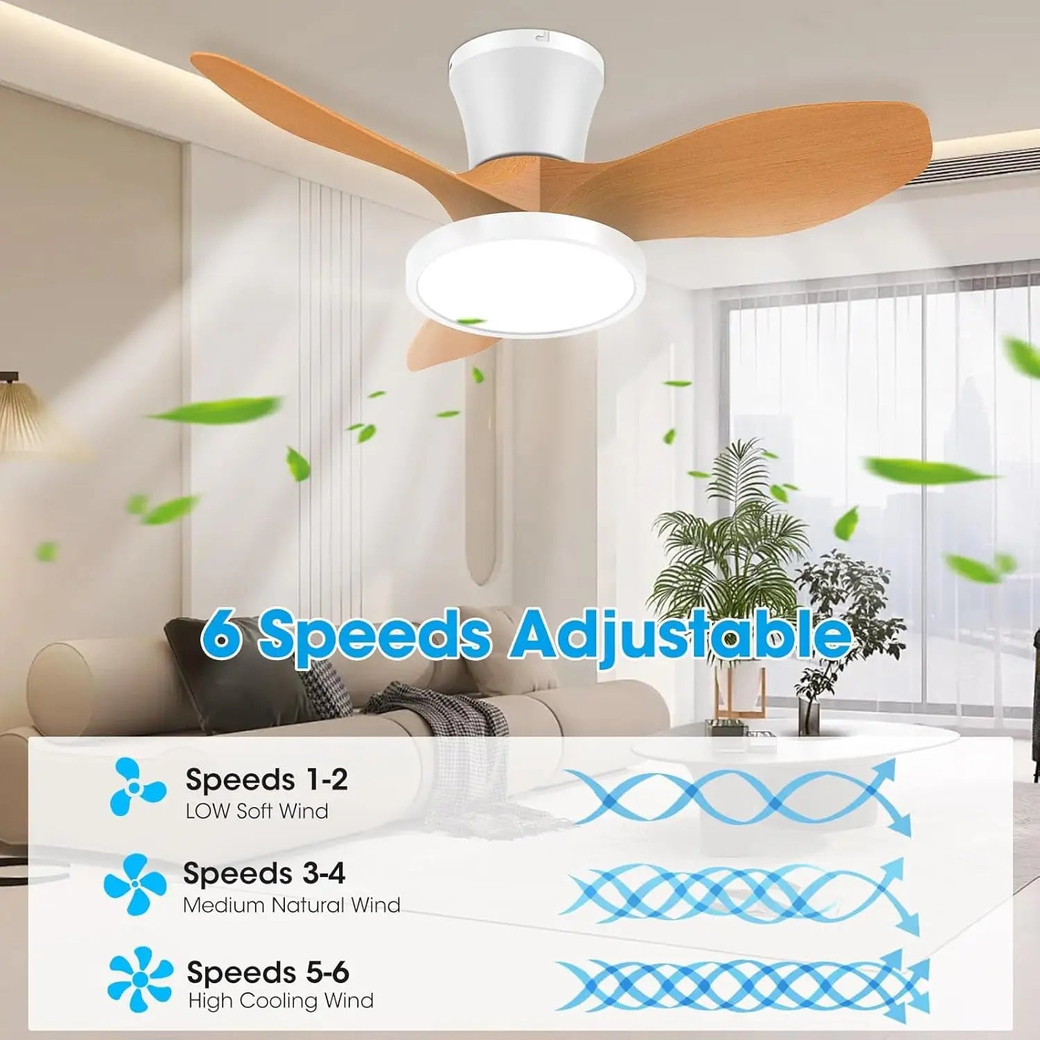 32 Inch Quiet Ceiling Fan With LED Light – Remote Control