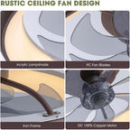 20 Inch Ceiling Fan With Dimmable Led Lights And Remote