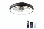 20 Inch Black Flush Mount Ceiling Fan With Dimmable Lights