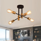 Black Gold Sputnik Chandelier Ceiling Light Modern