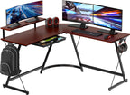 Vista L Shape Desk With Adjustable Monitor Stand Cherry