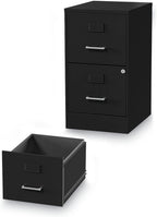 Soho Two Drawer Vertical Letter File Cabinet Black With Key Lock 14 x