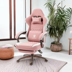 Pink Gaming Chair With Pocket Spring Cushion For Comfort