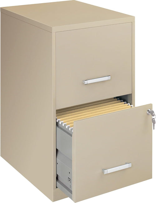 18 Inch Deep 2 Drawer File Cabinet Putty For Home Office