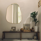 Contemporary Wall Mirror With Gold Frame 32x24 Inches for Living Room