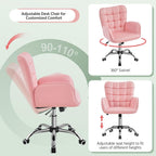 Pink Ergonomic Chair With Adjustable Height