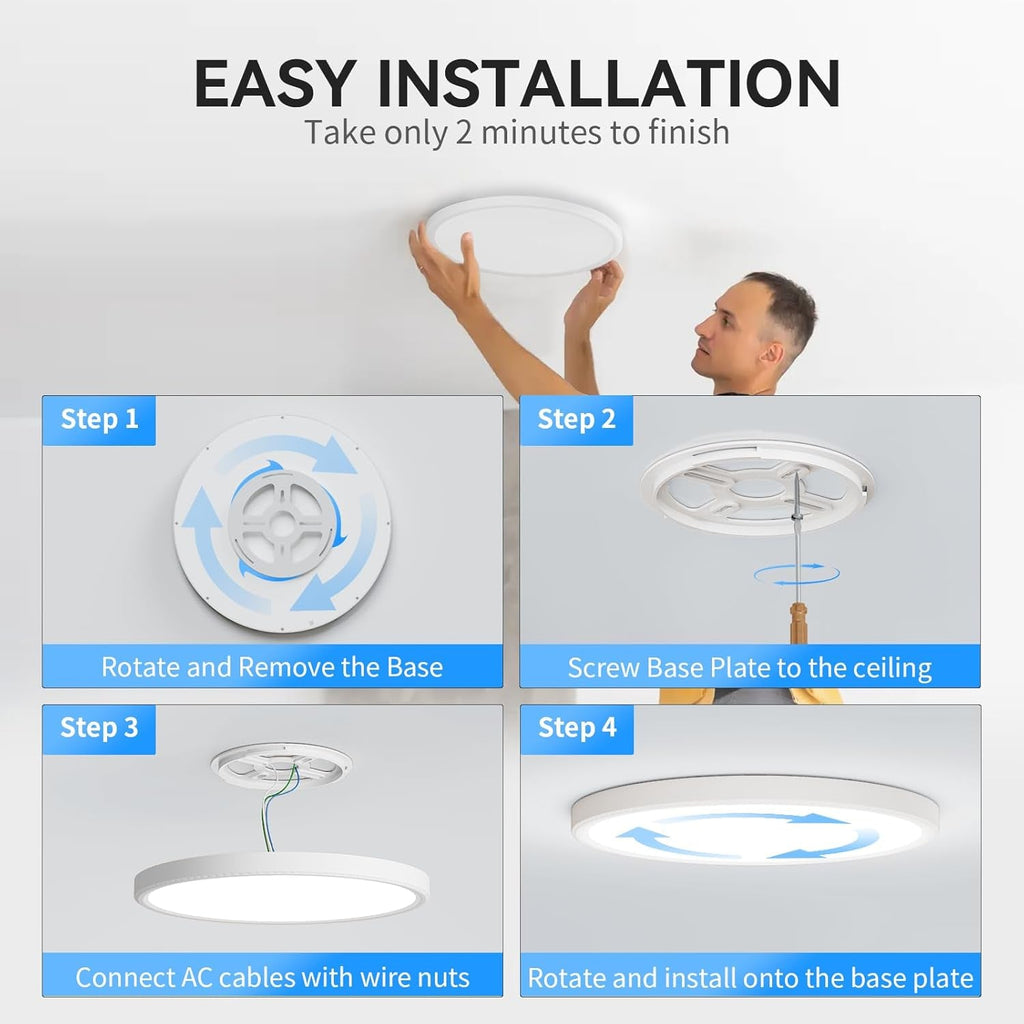 12 Pack 12 Inch LED Flush Mount Ceiling Light 5000K