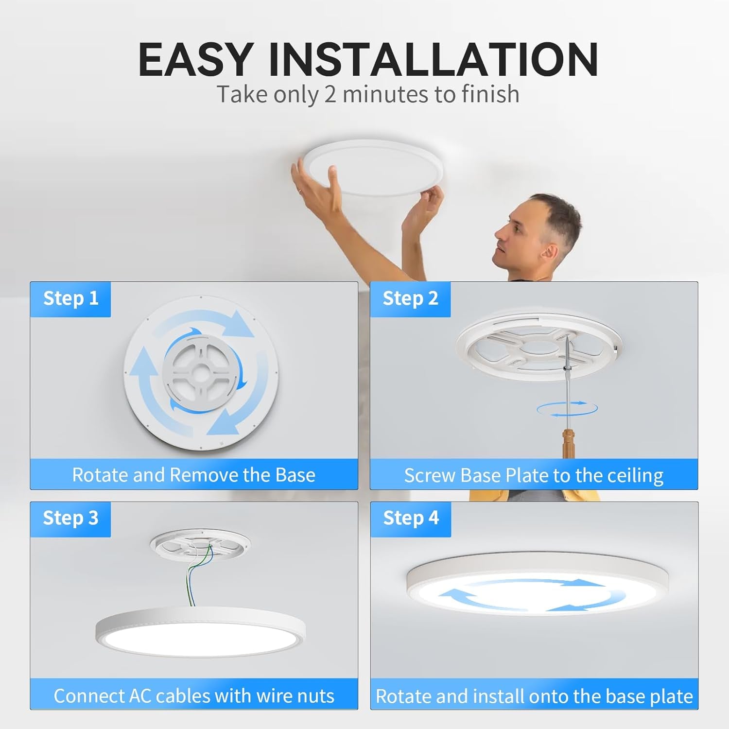 12 Pack 12 Inch LED Flush Mount Ceiling Light 5000K