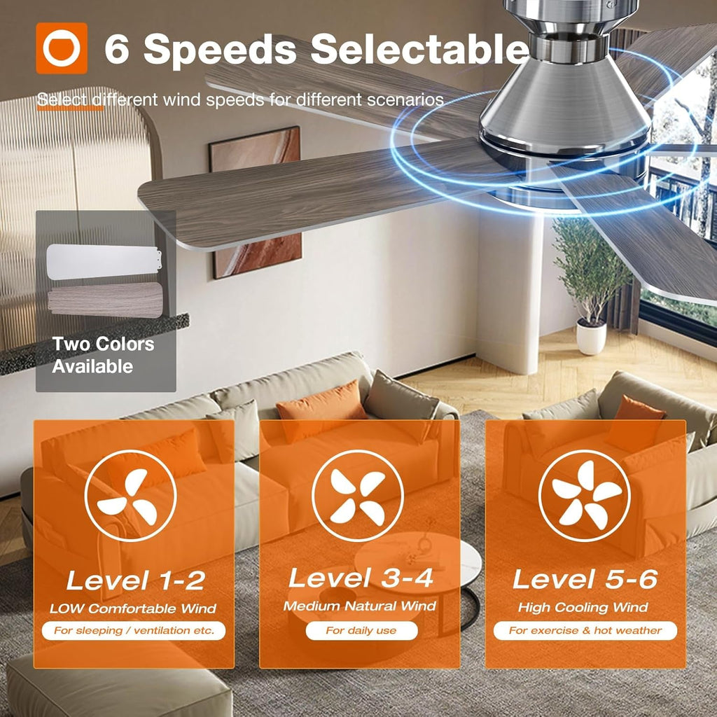 42 Inch Ceiling Fan With Dimmable LED Light – Remote Control