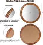 Walnut Rustic Wooden Wall Mirror — Bedroom Decor