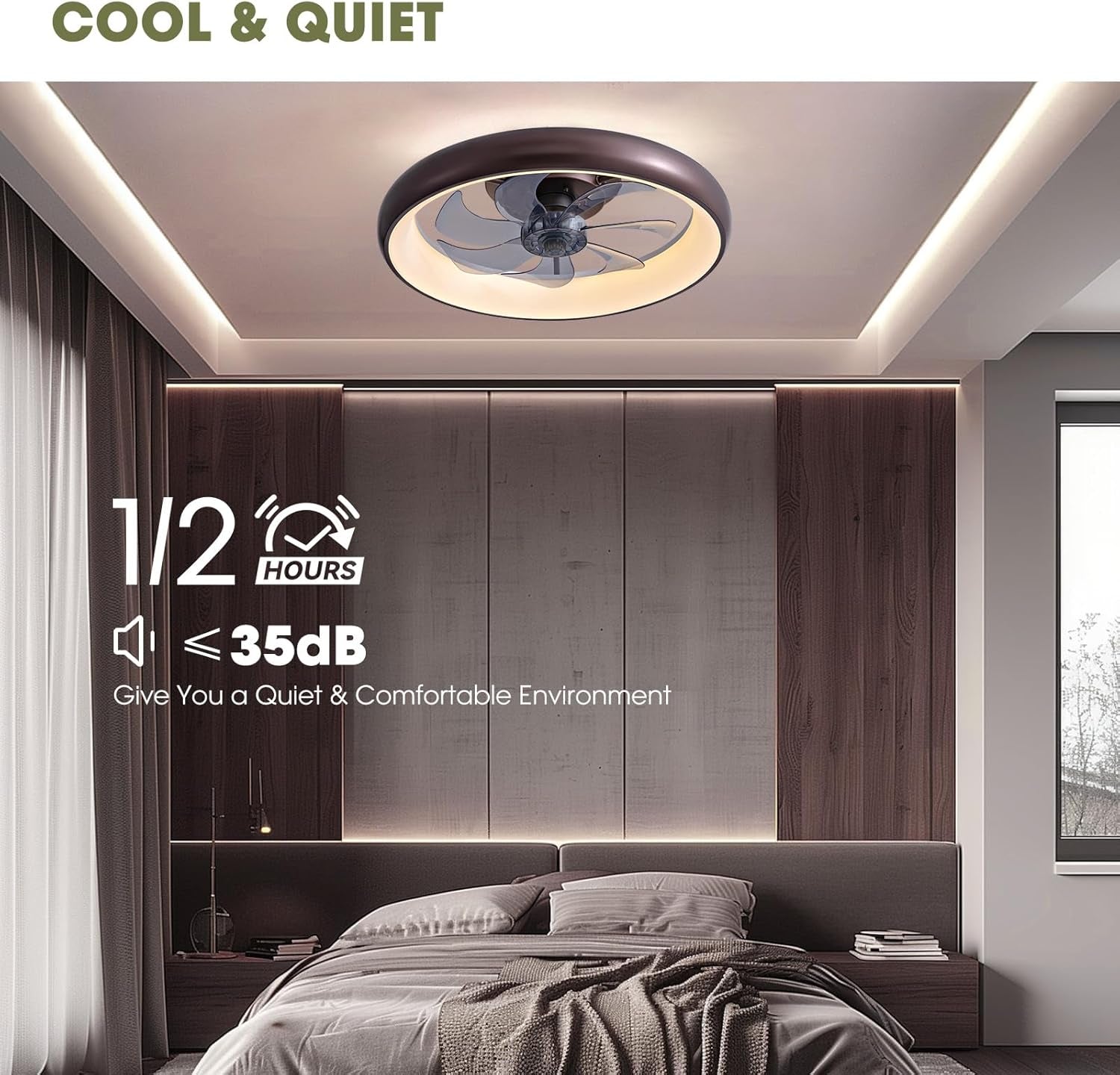20 Inch Ceiling Fan With Dimmable Led Lights And Remote