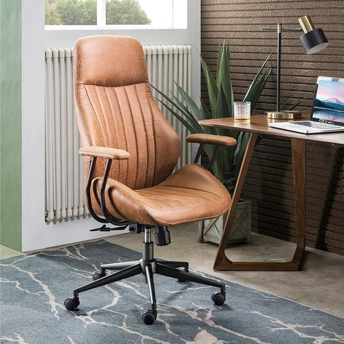 Ergonomic Mid Century Leather Office Chair