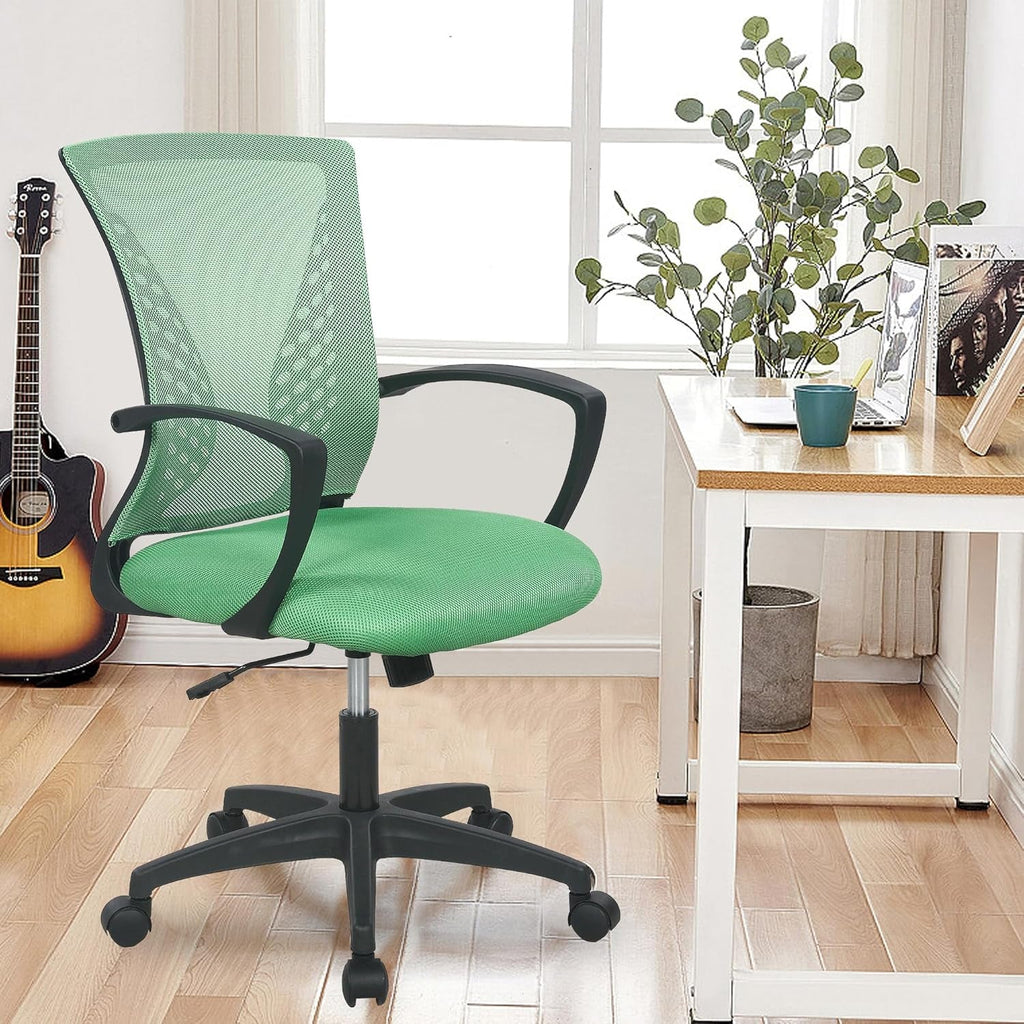 Green Ergonomic Mesh Office Chair With Lumbar Support