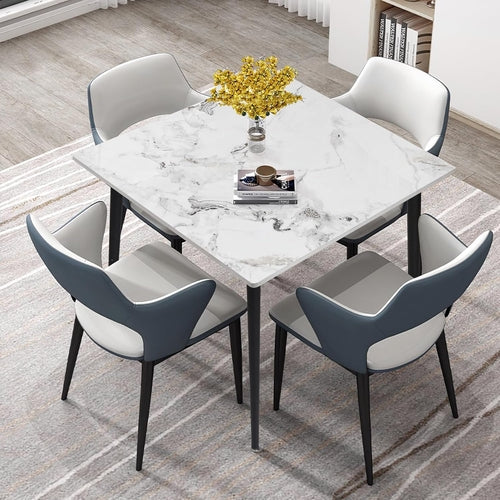 Square Sintered Stone Dining Table 31.5 Inch Modern Kitchen