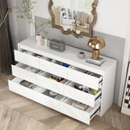 9 Drawer White Dresser For Bedroom Storage Eco Friendly Wood Finish
