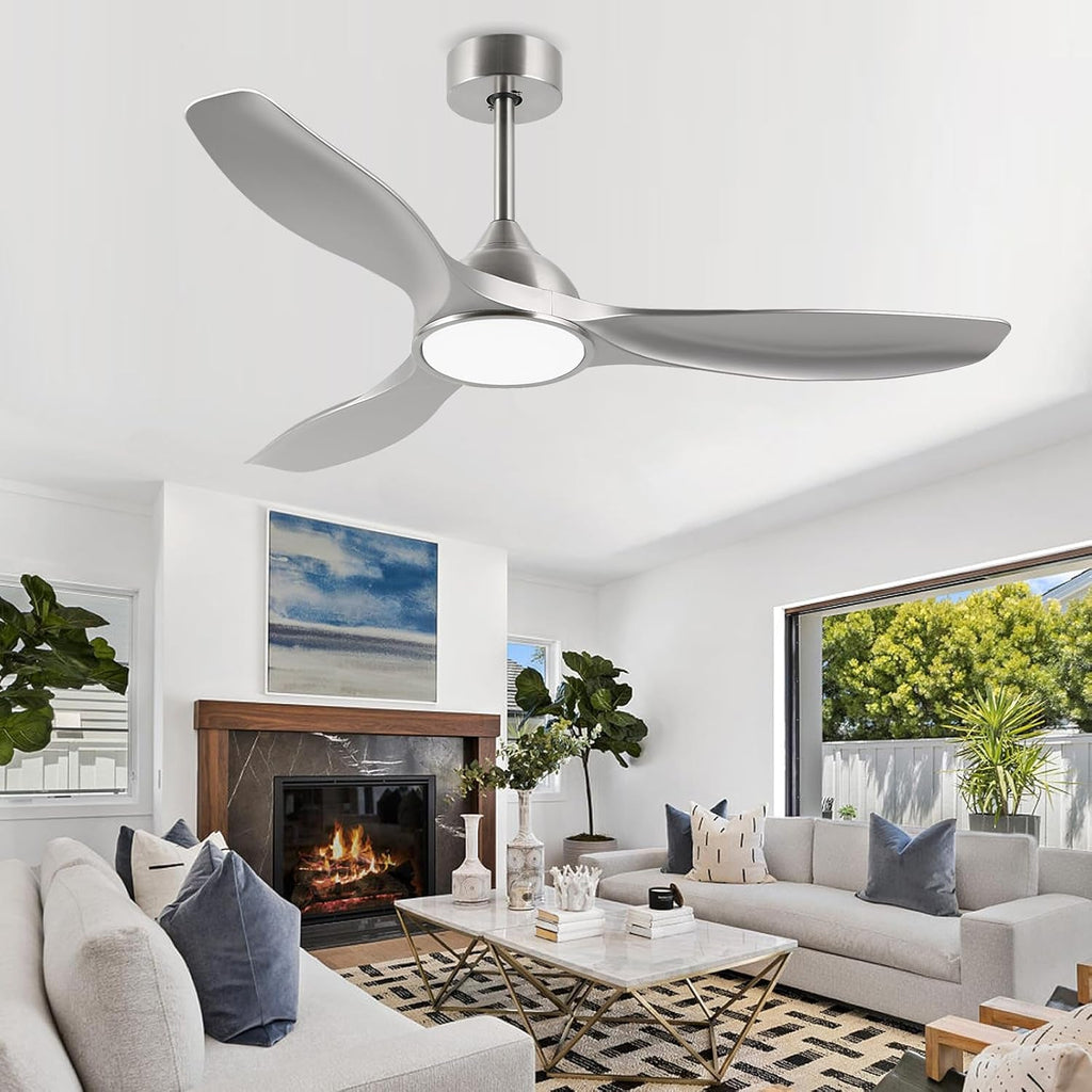 52 Inch Quiet DC Motor Ceiling Fan With LED Lights Remote Control
