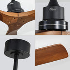 52 Inch Low Profile Ceiling Fan With Remote Indoor Outdoor