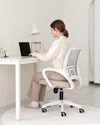Ergonomic Beige Office Chair With Adjustable Lumbar Support